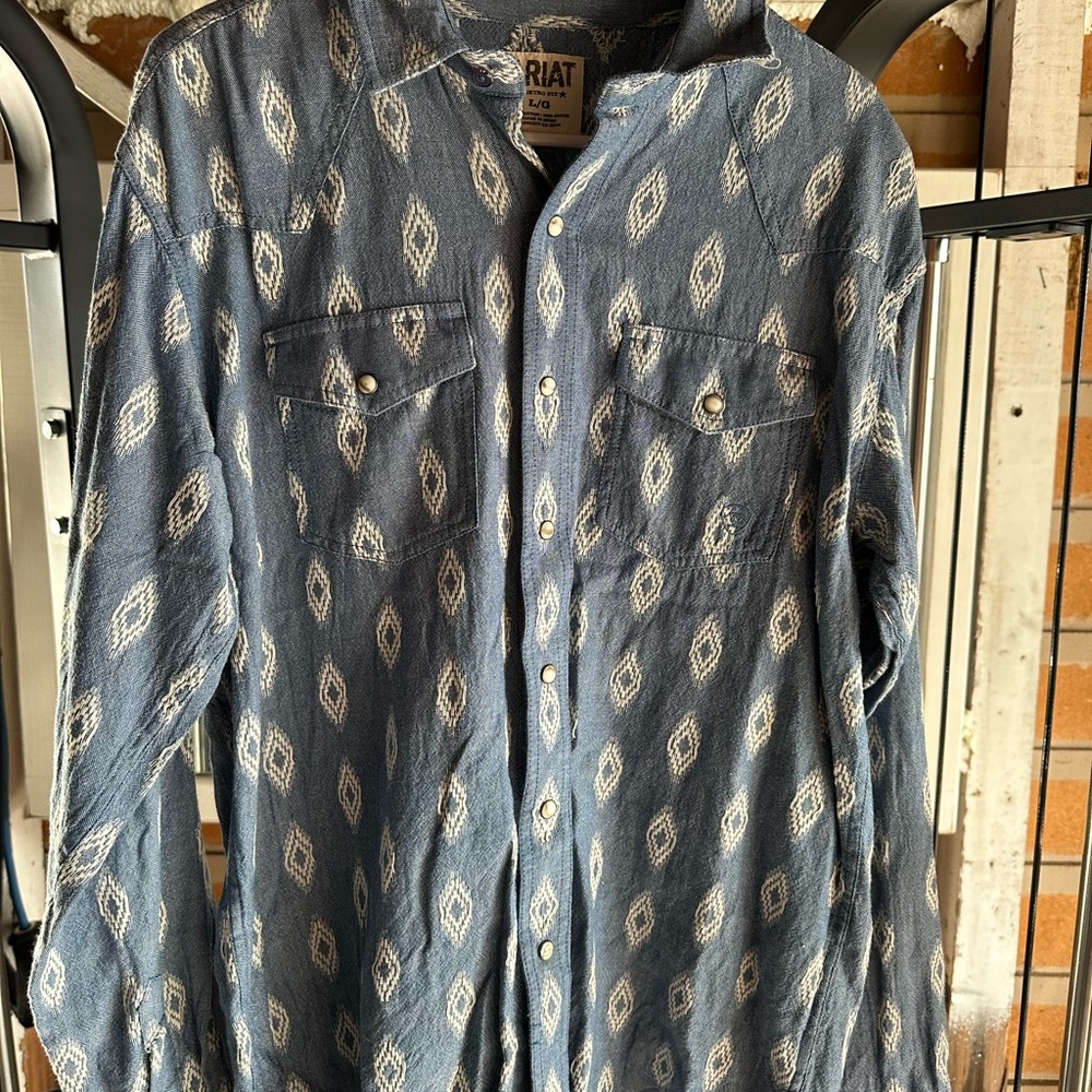 Ariat Blue Patterned Button-Up Shirt